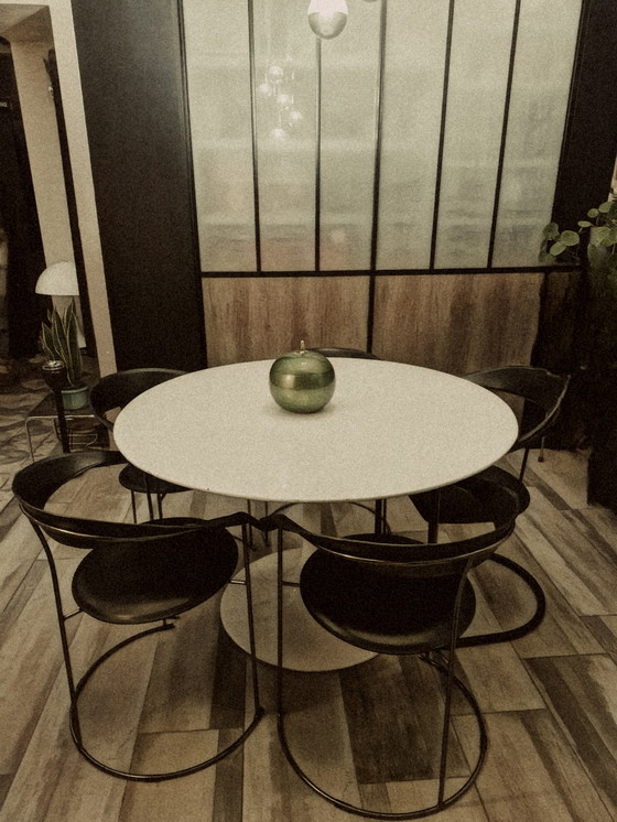 Image 1 of Suite de 5 Chaises Cuirs, Canasta d' Arrben Italy Vintage 1980