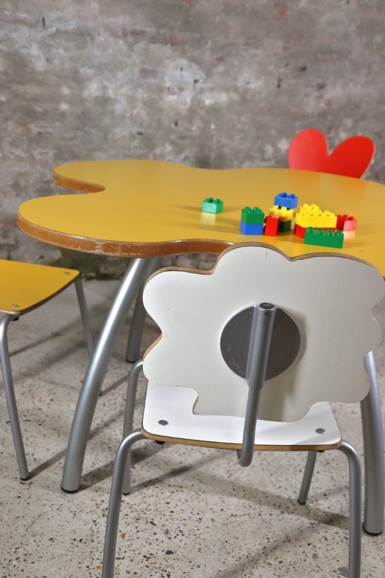 Image 1 of Agatha Ruiz de la Prada – “Agatha Infantil” Children’s Table and Chairs – Set of 4 – Amat-3 – Spain – 1990s