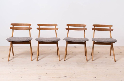 Set of 4 Dining Chairs, model SAKS by Poul Volther, Timless Danish Design, Fully Restored