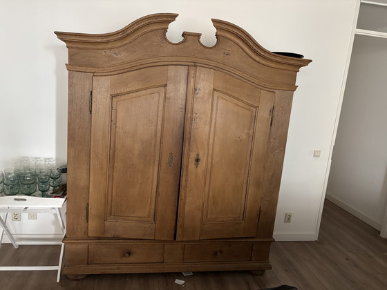 Image 1 of Antique solid blank oak wardrobe wall cabinet antique oak