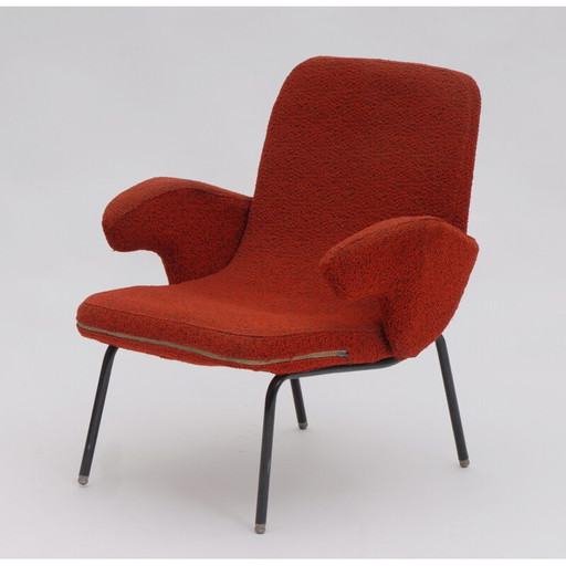 Poltrona rossa vintage di Alan Fuchs - anni '60