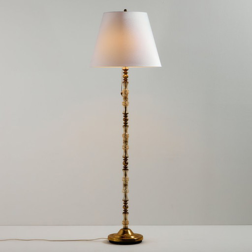 MK10968 Brass and Crystal Floor Lamp