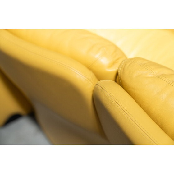 Image 1 of Vintage yellow leather seating set by Ammannati and Vitelli for Brunati, Italy 1970