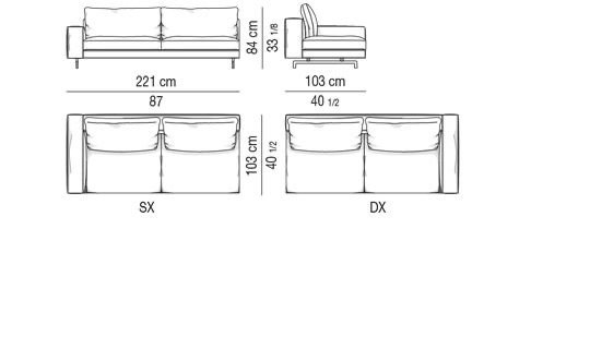 Image 1 of Minotti Sherman sofá esquinero 106x350x142cm en tejido Norton