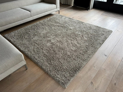Square rug 230x230cm beige