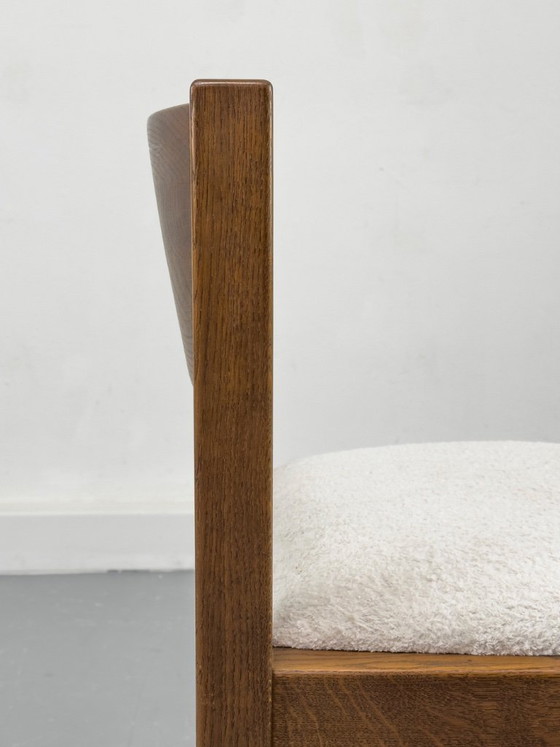 Image 1 of Brutalist Smoked Oak Dining Chairs, 1970s Set of 6