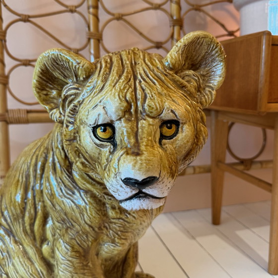 Image 1 of Lionceau en terre cuite fabriqué en Italie