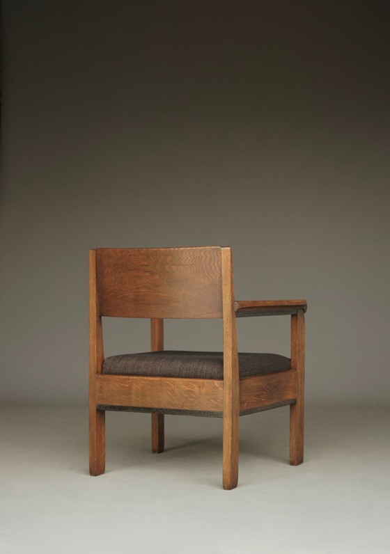 Image 1 of Lage art-deco fauteuil van Hendrik Fels voor L.O.V. Oosterbeek, jaren 1930.