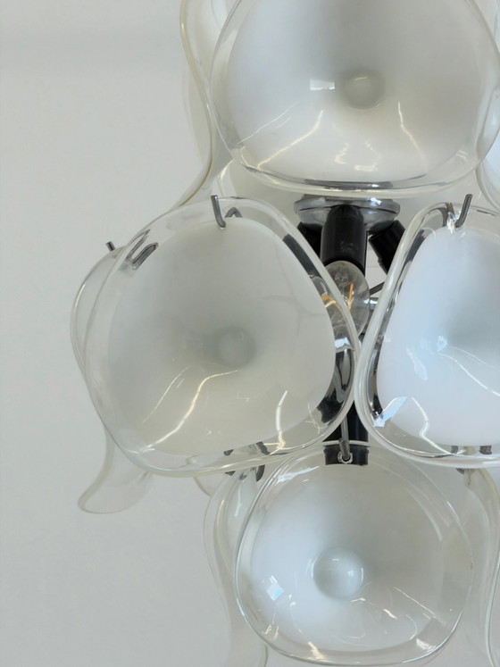 Gino Vistosi Murano Glass Chandelier with Glass Discs – Reading Lamp, Metal, Chrome, Italian Design (photo 5 of 13)