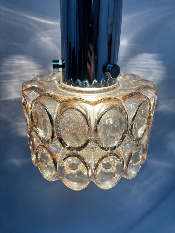 Image 1 of Lampada a sospensione vintage in vetro a bolle, design classico, Helena Tynell