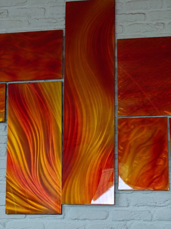 Image 1 of Opera d'arte in alluminio arancione
