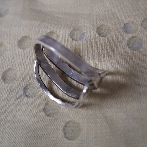Image 1 of Moderne sterling zilveren ring, maat 64 (verstelbaar)