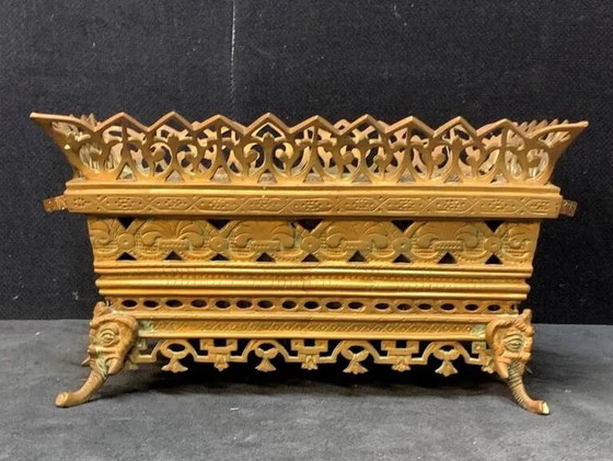 Bloempot. Massief brons. – Plantenbak, Bronze (photo 8 of 8)