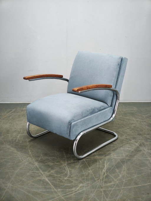 Fauteuil cantilever Bauhaus des années 1930, style Thonet S 411, attribué à Kovona