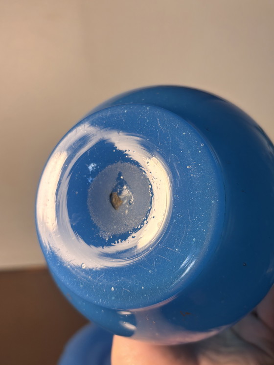 Image 1 of Blue flag carafe Opaline de Bercy