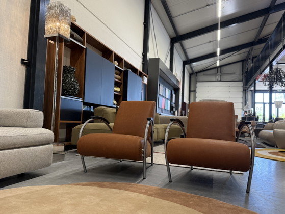 Image 1 of 2 Gelderland 5770 Lotus fauteuil bruin leer