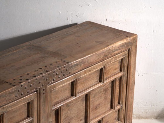 Antique panelled sideboard in pine wood – China, circa 1900 – Sideboard cabinet, Iron (photo 21 of 40)