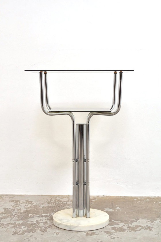 Image 1 of Vintage side table in marmer en glas, 1950s