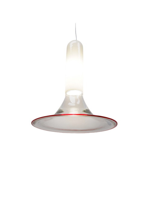Lampe suspendue en verre de Murano par Leucos Italie, 1970