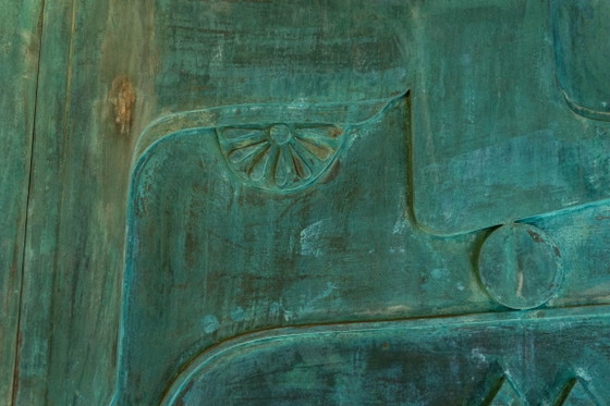 Image 1 of Victory of Segonzac. Carved and coppered triptych panel. Contemporary