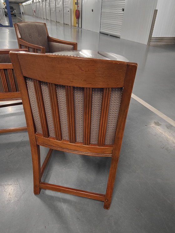 Image 1 of Art-Deco Schuitema & Zonen 3 Fauteuils + 1 Ronde Tafel