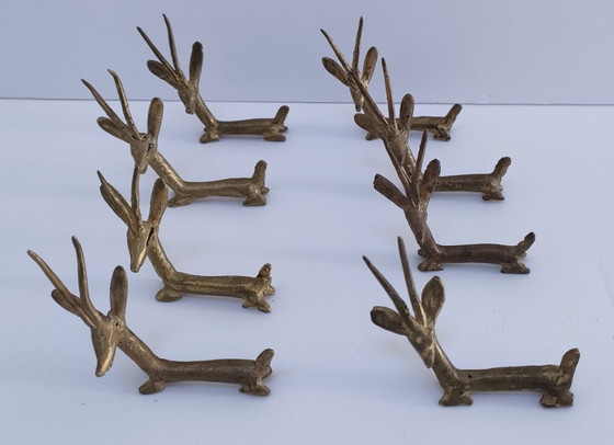 Image 1 of otto poggiacoltelli vintage in ottone modello gazzella