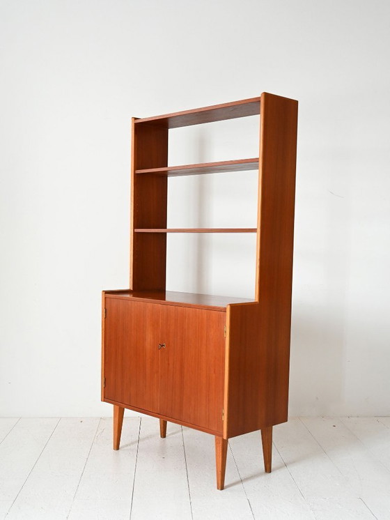 Image 1 of Vintage Scandinavian bookcase with cabinet and shelves
