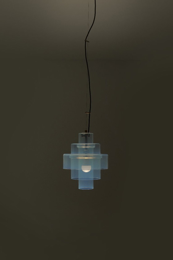 Lampada a Sospensione LS-120 3 Livelli - Anni '70 - Carlo Nason, Mazzega, Lampade a sospensione, Metallo (foto 2 di 14)