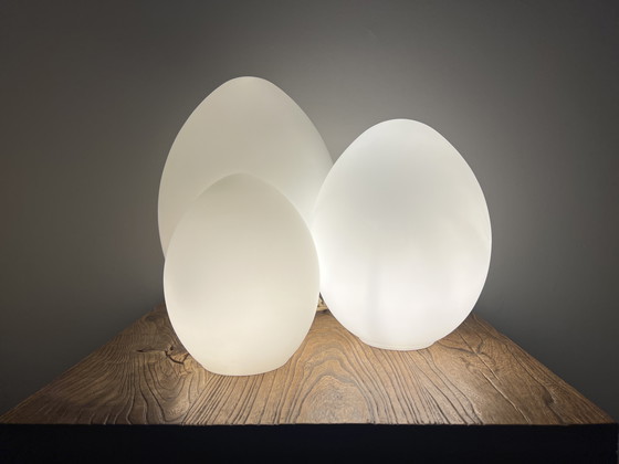 Image 1 of 3x Opaline Vianne Domec Egg Lamps