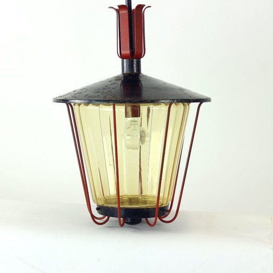 Image 1 of Vintage Ceiling Pendant Railway Light, Czechoslovakia 1940s