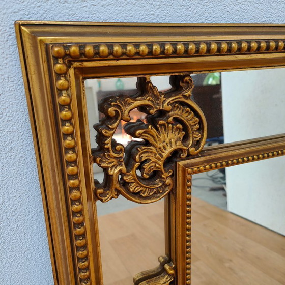 Image 1 of Antieke Vintage Goudkleurige Barok Rococo spiegel schouwspiegel