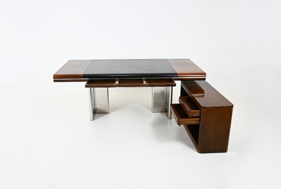 Italian Desk by Hans Von Klier for Skipper, 1970s – Leather, Wood (photo 6 of 15)
