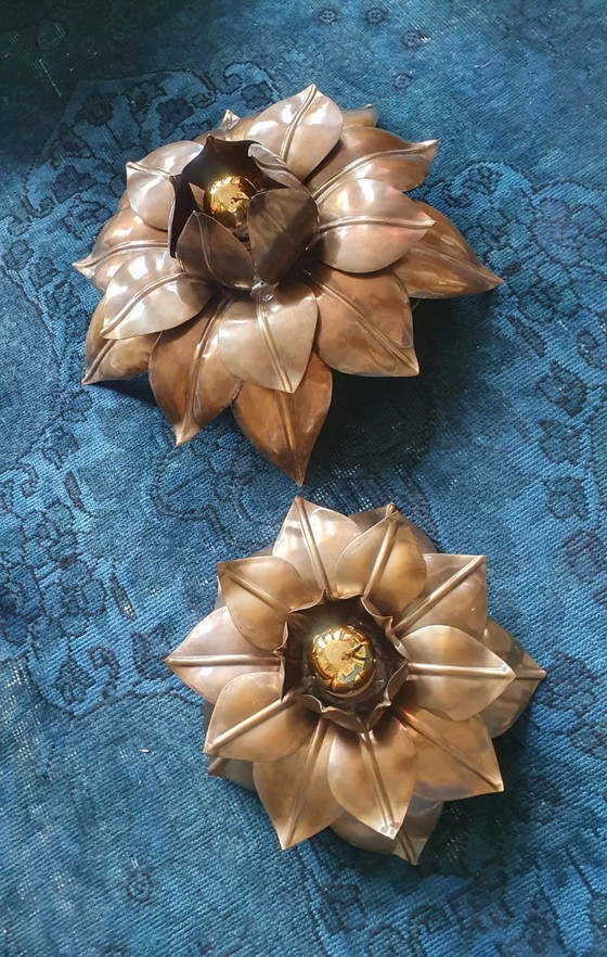 Image 1 of Juego XL de apliques florales de pared/techo - Banci Firenze - Mid-Century - Hollywood Regency