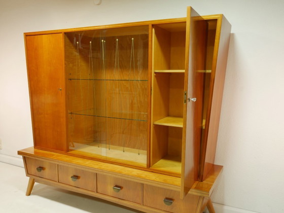 Mobile da soggiorno vintage, anni '60, vetrina di metà secolo, Germania – Credenze alte, Glass, Wood (photo 8 of 17)