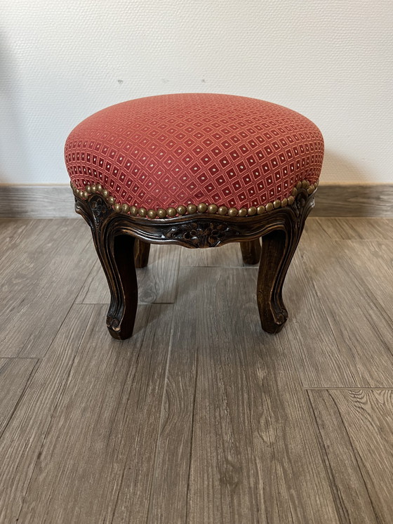 Image 1 of Antica e bellissima panca imbottita e poggiapiedi in stile Luigi XVI