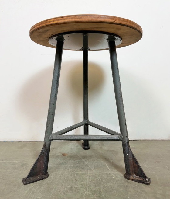 Image 1 of Grey Industrial Workshop Stool, 1960s