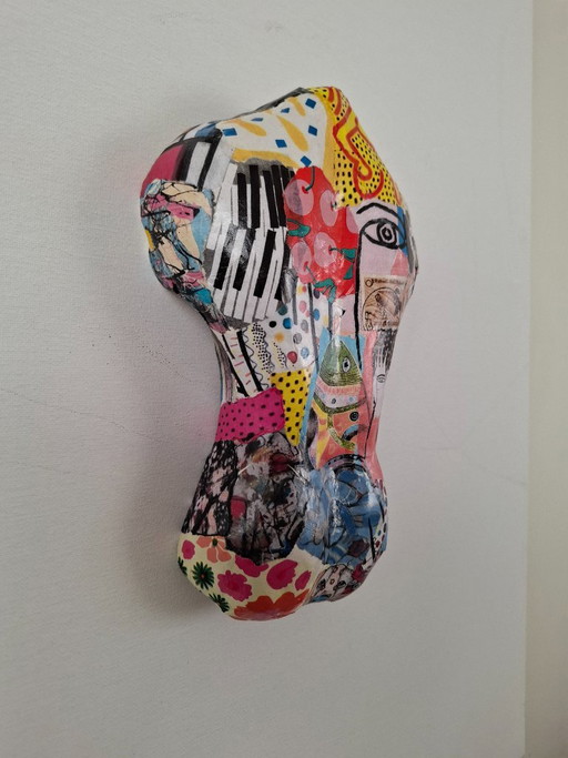 Wandobject Rugje in Collage – beeldhouwkunst, Other (photo 2 of 5)