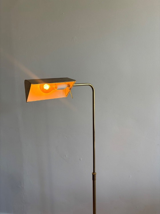 Image 1 of Mid Century Veb Leuchtenbau Lengefeld - 60S Lampadaire Vintage en laiton