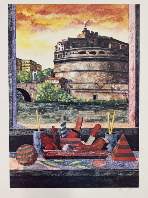 Zeefdruk van Tonino Caputo, 50x70 cm, Castel Sant'Angelo, Rome

