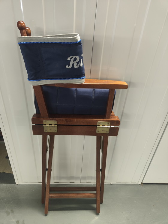 Image 1 of Sedia da regista in teak blu cobalto