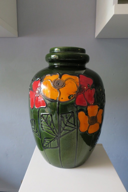 Brutalist Large Ceramic Floor Vase, 1960s