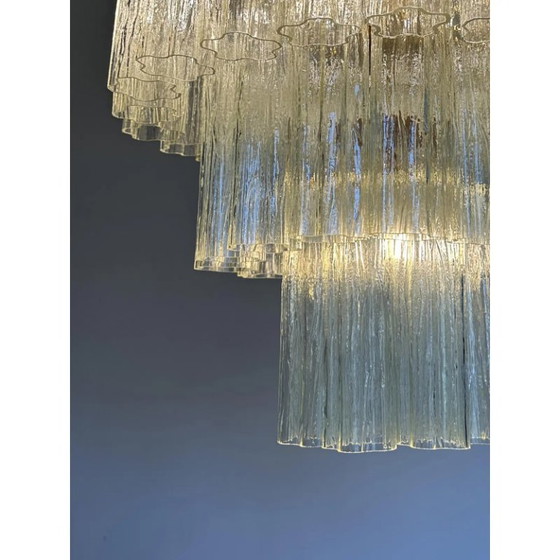 Image 1 of Plafoniera italiana in vetro di Murano con decorazione “Tronchi”.