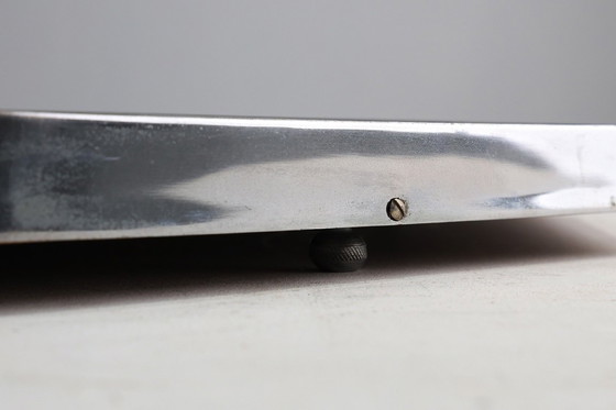 Image 1 of Plateau ottagonale geometrico Art Déco francese cromato e specchiato, circa 1930