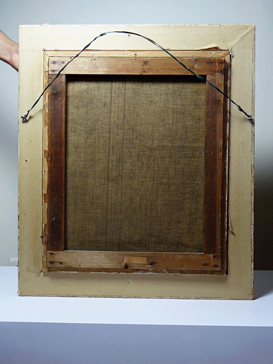 Image 1 of Grand tableau "Villa Camille" ancien années 40-60 huile sur toile signé M.Lesoll