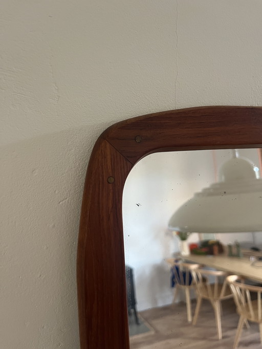 Vintage Danish teak wooden mirror