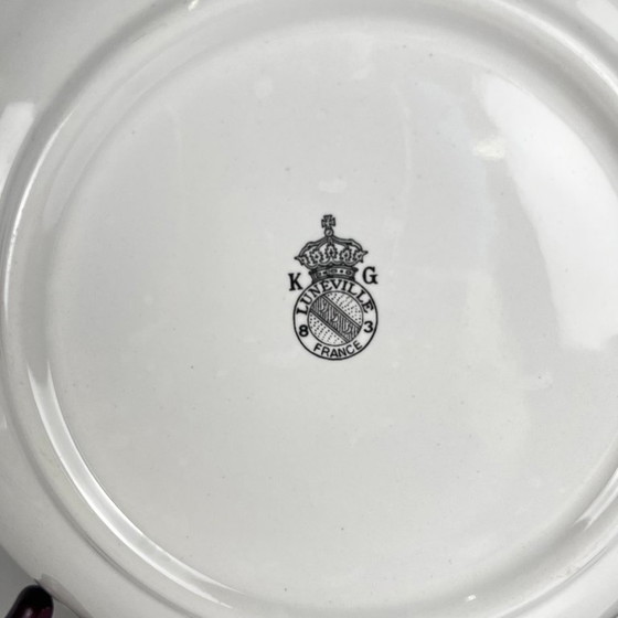 Set of 6 bowl-shaped plates, Réverbère model by KG Lunéville, tulip & rose pattern – KG Luneville, Crockery (photo 5 of 8)