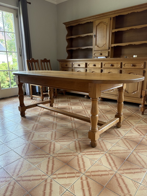 Image 1 of Solid oak farmhouse table 2.20m