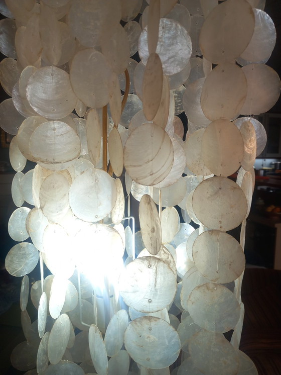 Image 1 of Vintage Mother-of-Pearl Hanging Lamp