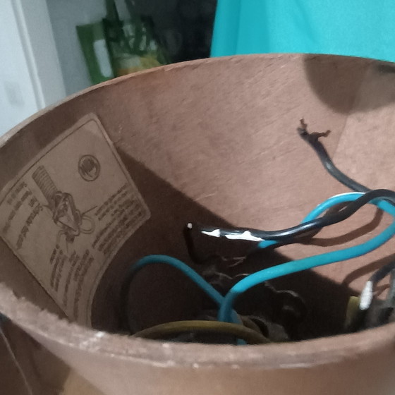 Image 1 of Lámpara de techo de diseño original de teca Temde de mediados de siglo