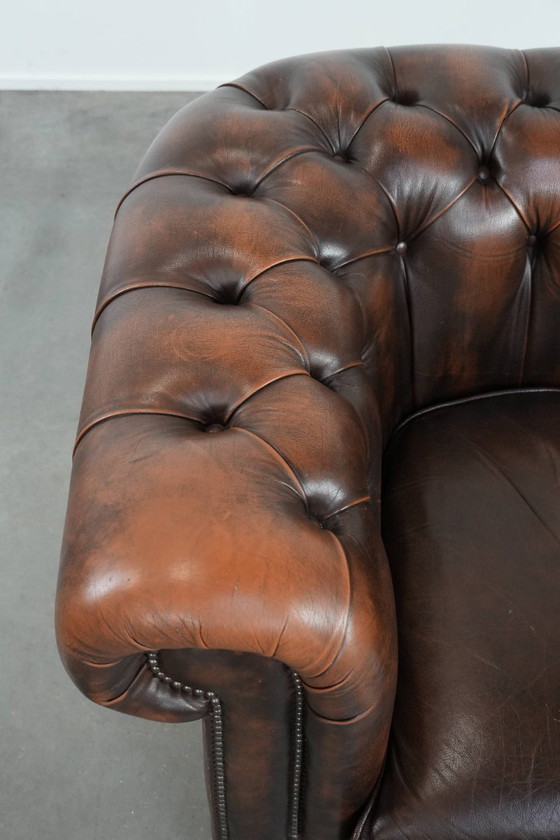 Image 1 of Brauner Chesterfield-Sessel aus Rindsleder im englischen Stil